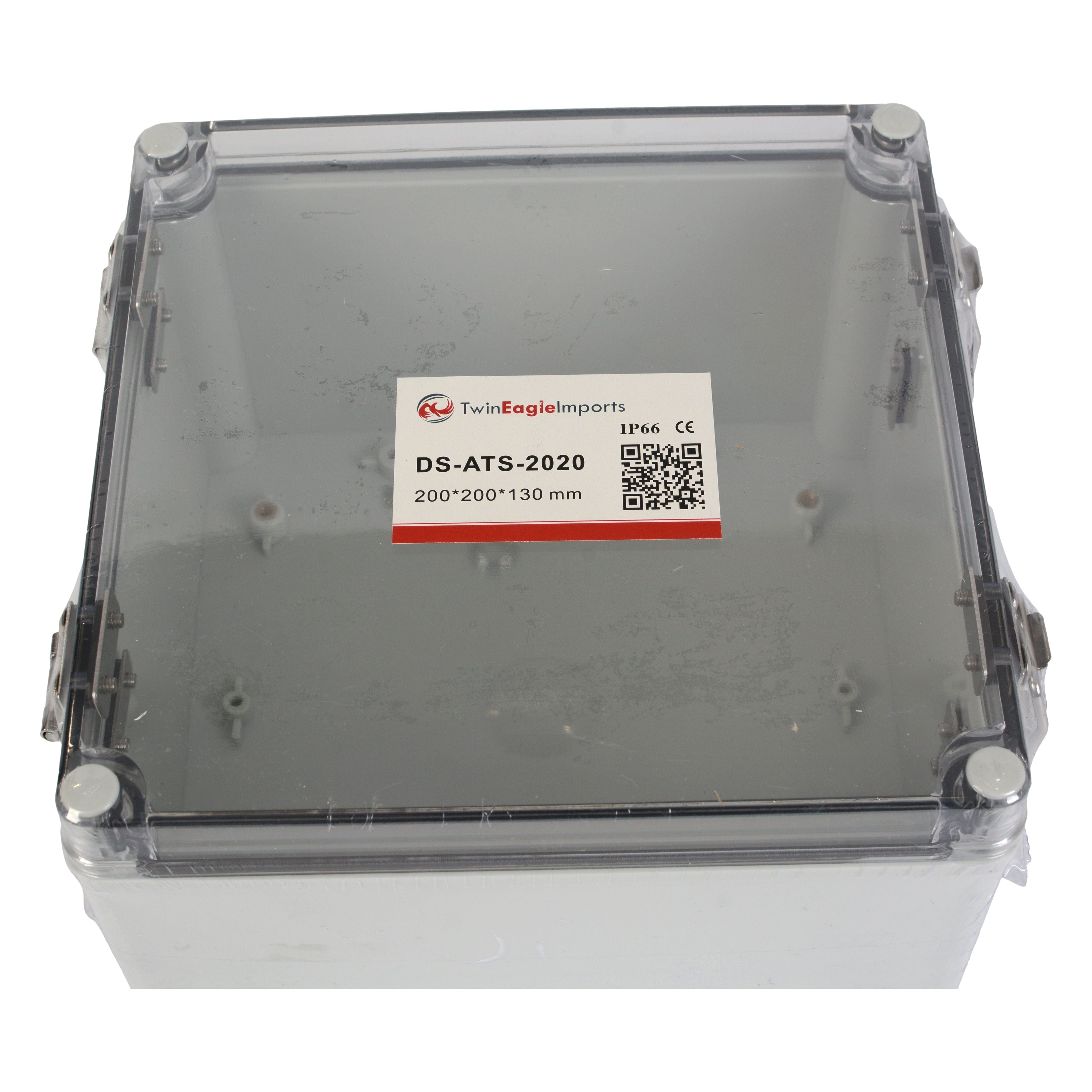 Twin Eagle Imports Junction Box ABS IP66 Clear Lid Hinge Junction Box 200 x 200 x 130mm