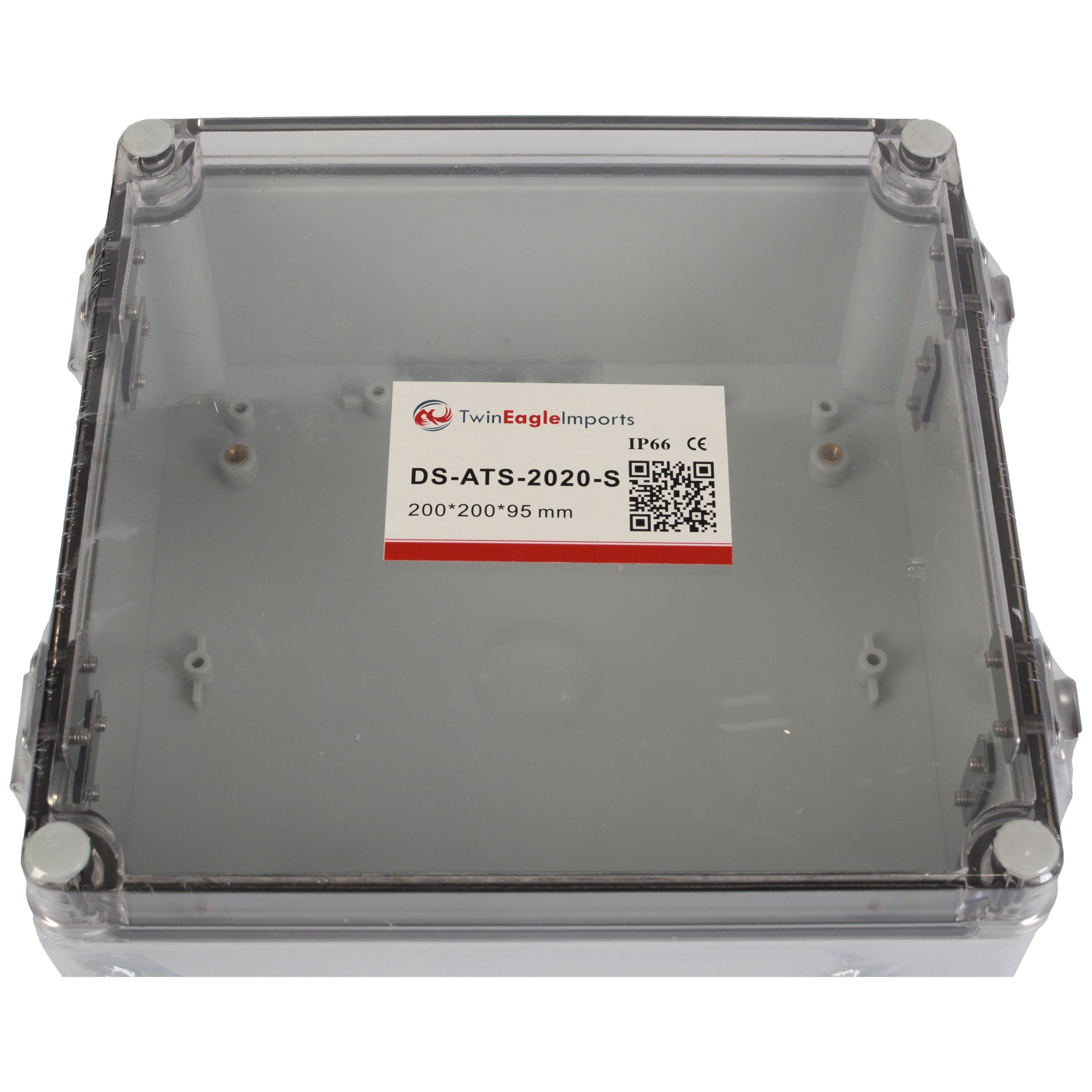 Twin Eagle Imports Junction Box ABS IP66 Clear Lid Hinge Junction Box 200 x 200 x 95mm