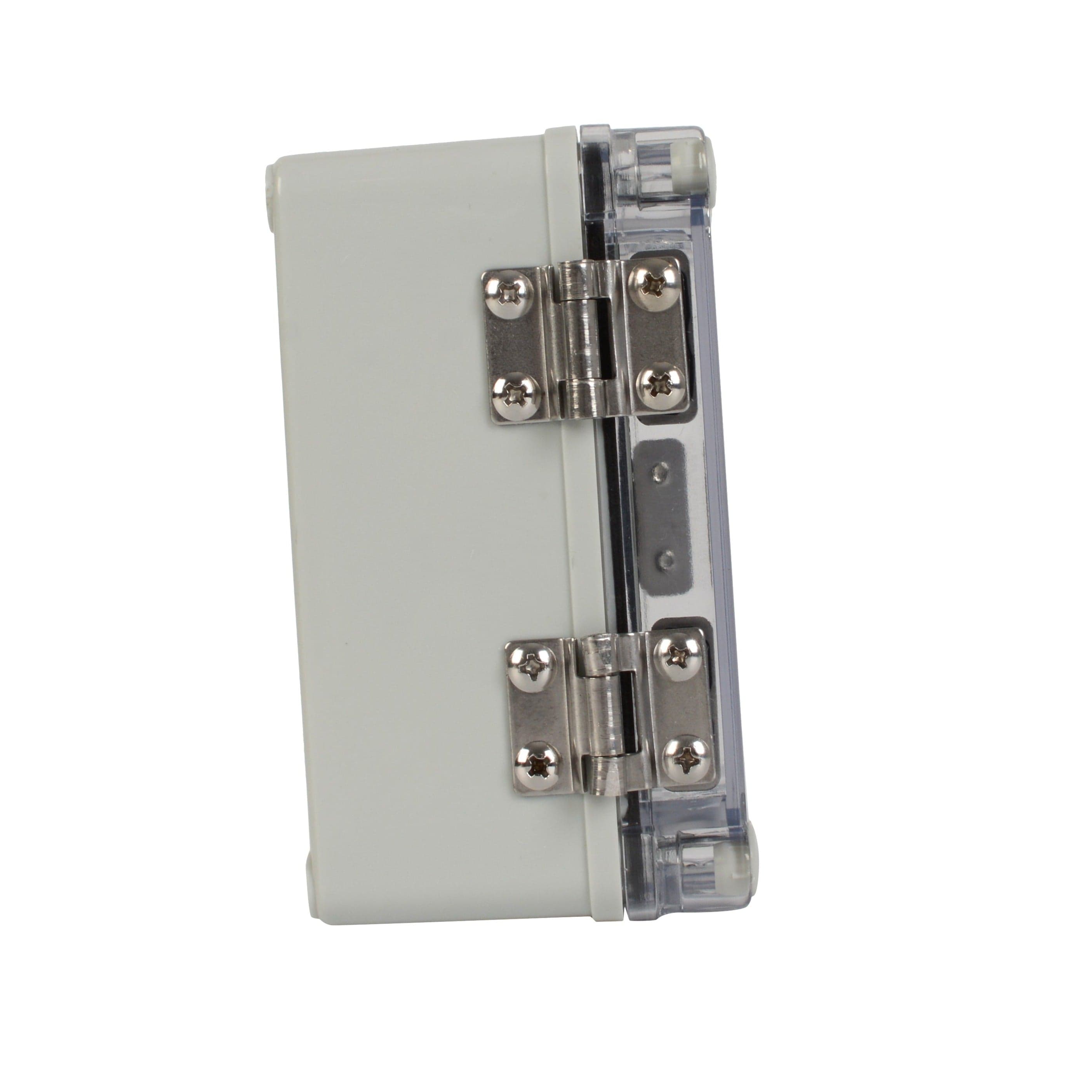 Twin Eagle Imports Junction Box ABS IP66 Clear Lid Hinge Junction Box 80 x 130 x 70mm
