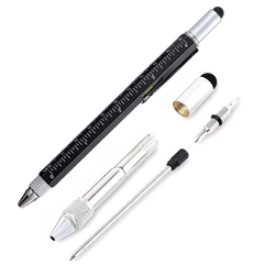 Twin Eagle Imports Marking Full Metal Body 6-in-1 Multi-Function Tool Black Engineers Pen