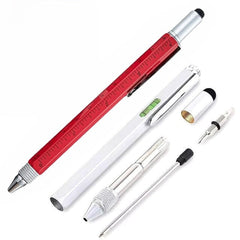 Twin Eagle Imports Marking Full Metal Body 6-in-1 Multi-Function Tool Red Engineers Pen
