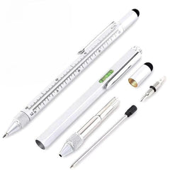 Twin Eagle Imports Marking Full Metal Body 6-in-1 Multi-Function Tool Silver Engineers Pen