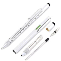 Twin Eagle Imports Marking Full Metal Body 6-in-1 Multi-Function Tool White Engineers Pen