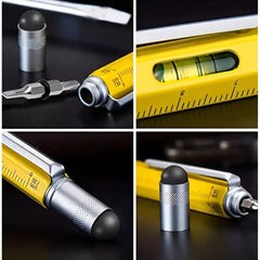 Twin Eagle Imports Marking Full Metal Body 6-in-1 Multi-Function Tool Yellow Engineers Pen