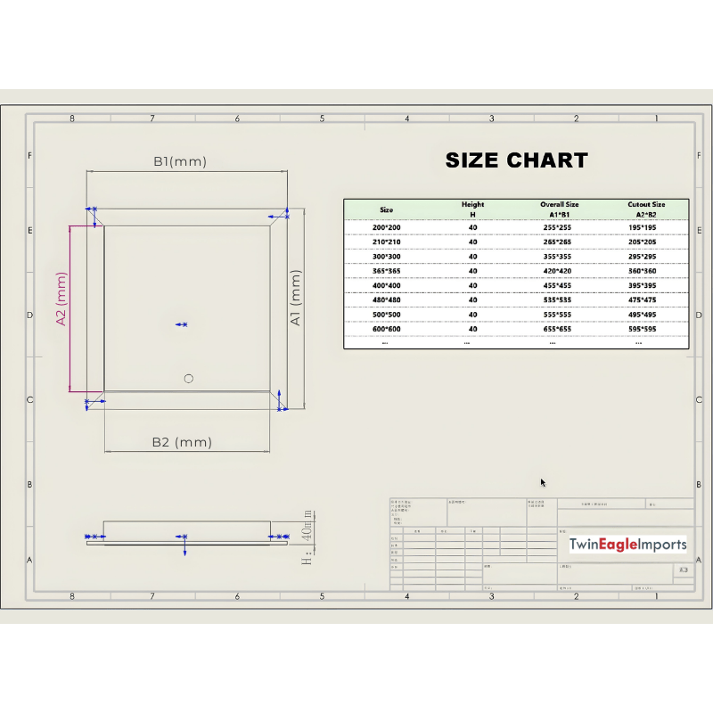 Twin Eagles Access Panel 8″ (210mm) Stainless Steel Access Panel with Key Lock