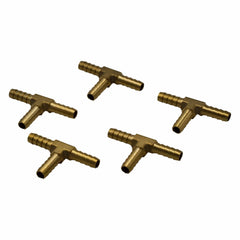 Twin Eagles Brass Connector 5pc 5/16" Three Way Brass Hose Barb Tee H5/16 Grab Kit