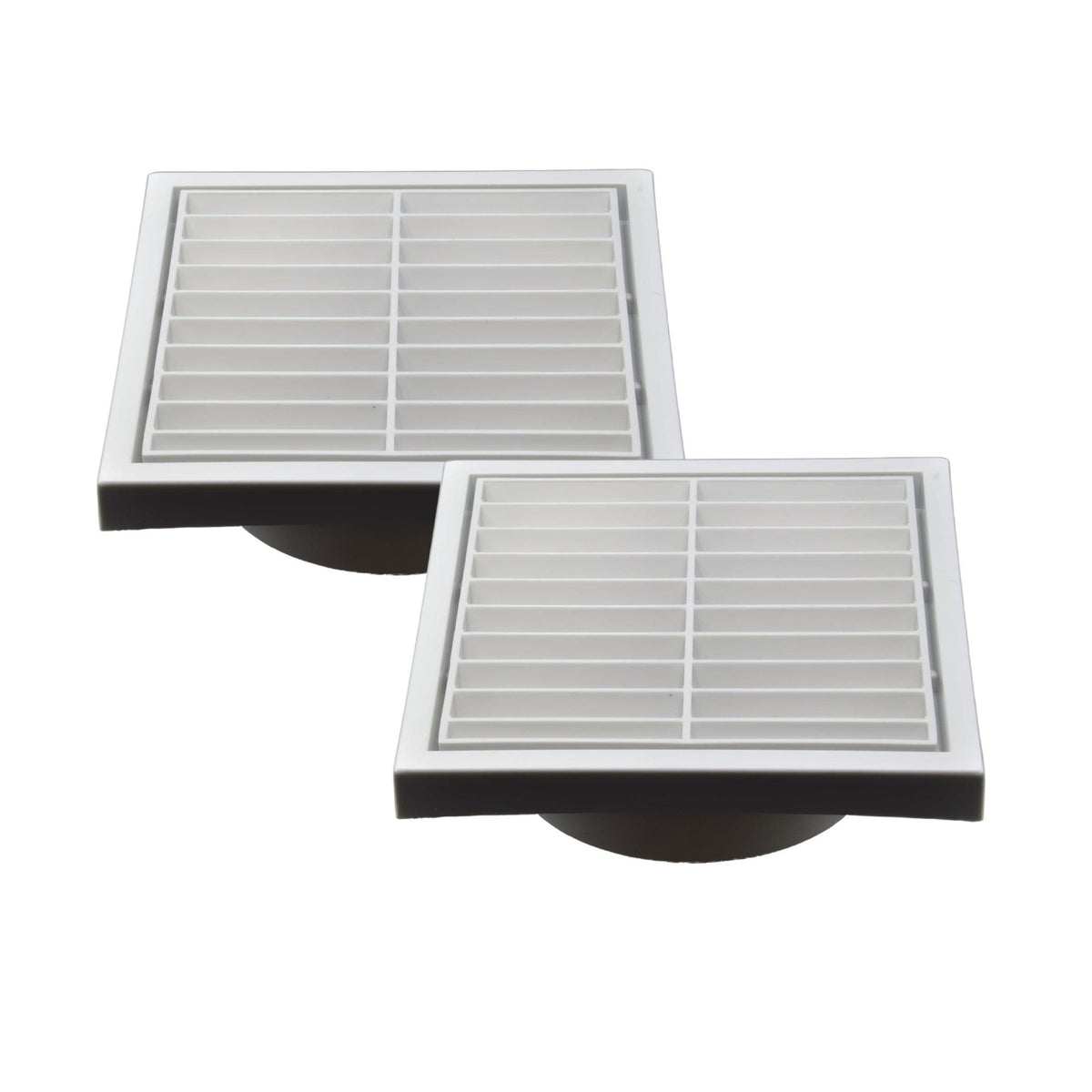 Twin Pack PFL100 Ductsure Ducting Wall Vent : Fixed Louvre - Φ100 - Twin Eagle Imports