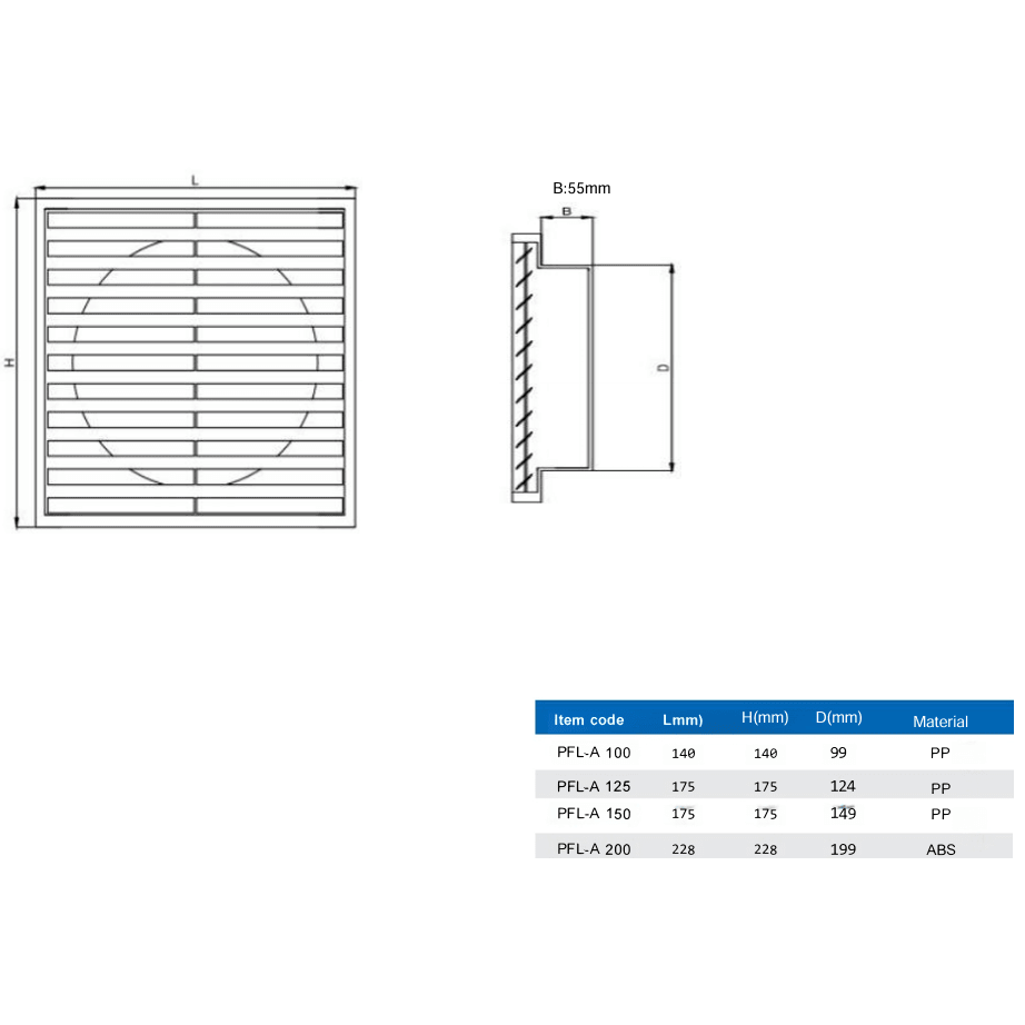 Twin Pack PFL200 Ductsure Ducting Wall Vent : Fixed Louvre - Φ200 - Twin Eagle Imports