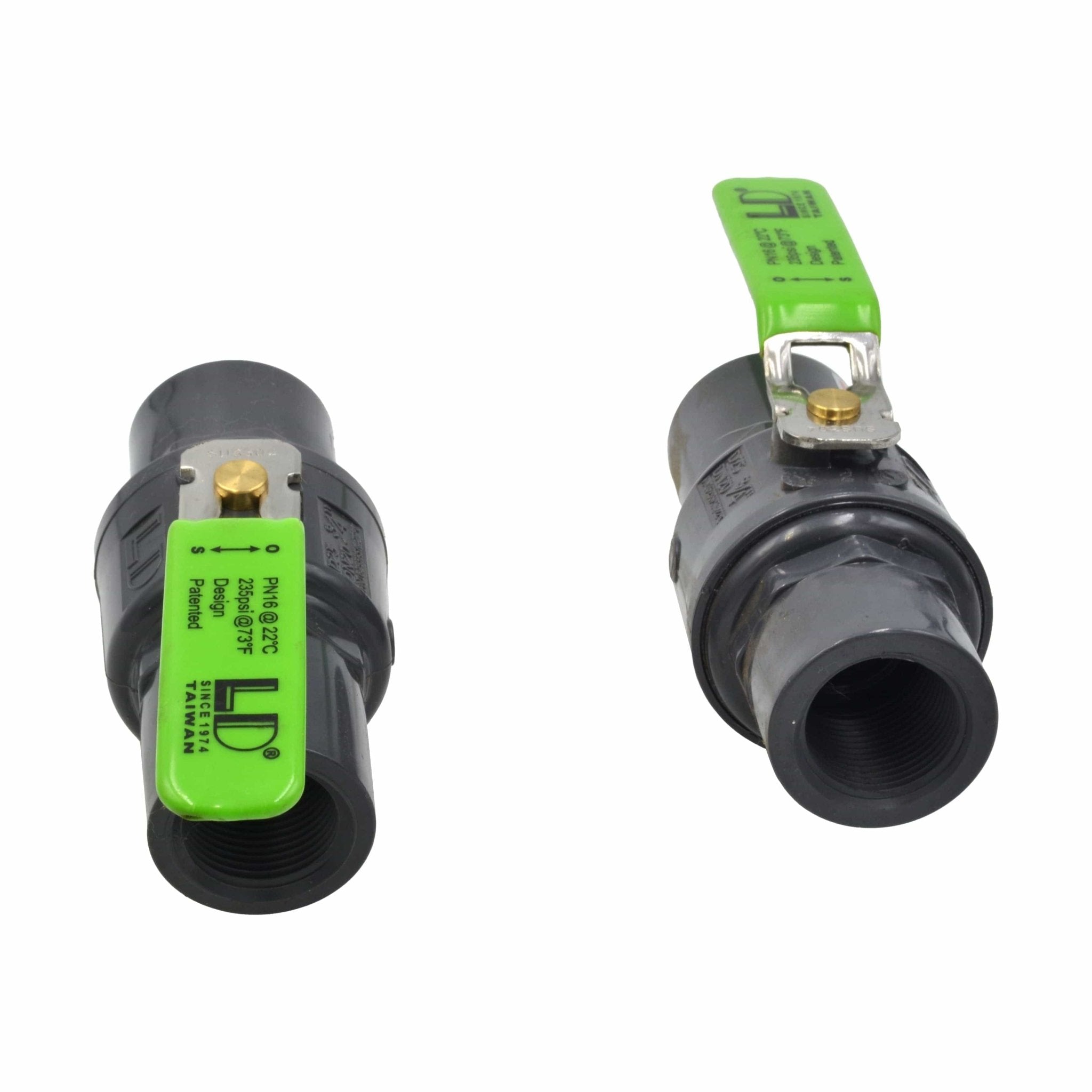 x2 Piece 3/4" Industrial Quality Nylon Ball Valve 235 PSI F/F BSPT Thread - Twin Eagle Imports