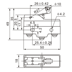 Z-15GW22-B Short Hinge Roller Lever Micro Limit Switch - Twin Eagle Imports
