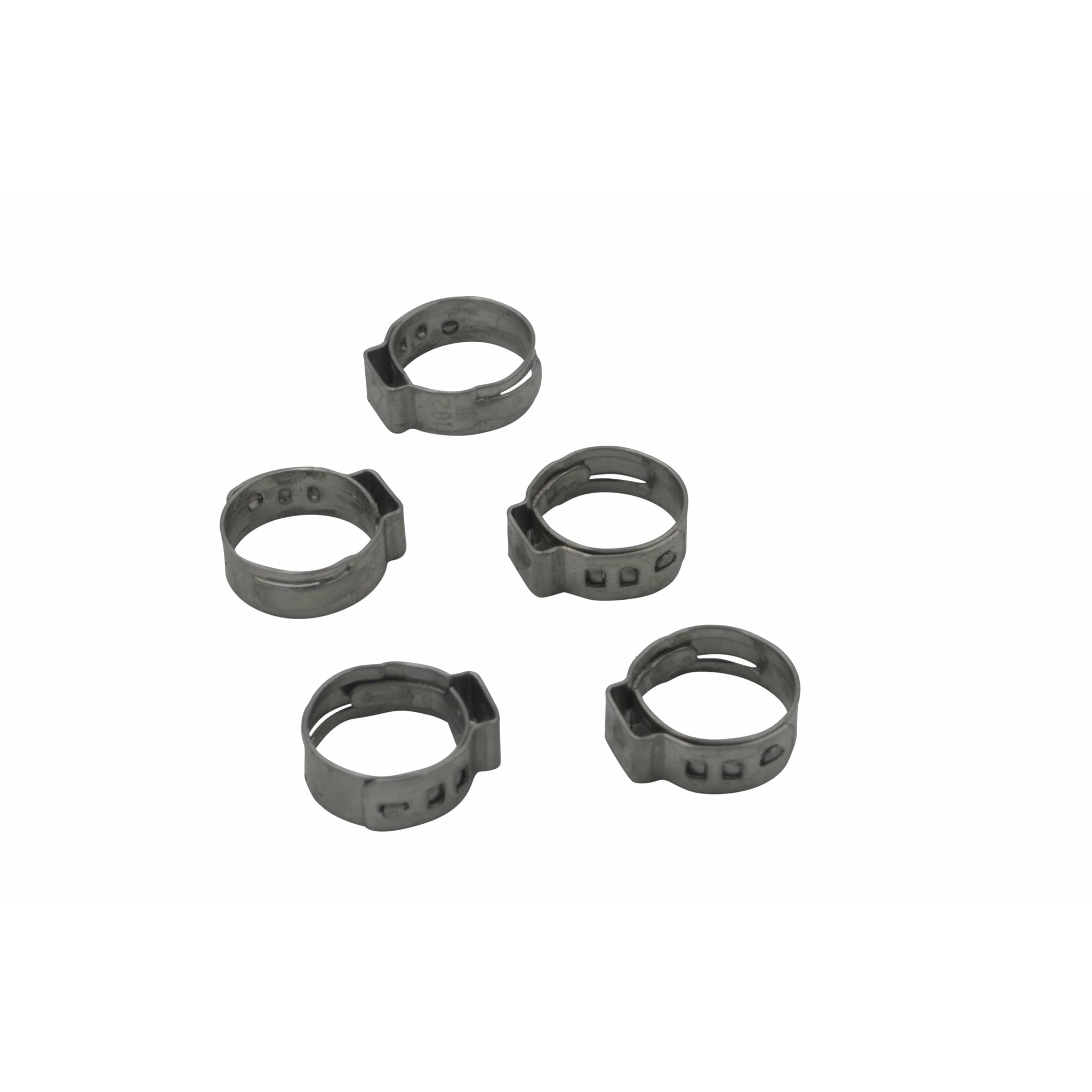 100 Piece 304 Stainless Steel 13.5-16.2mm Ear Hose Clamp - Twin Eagle Imports