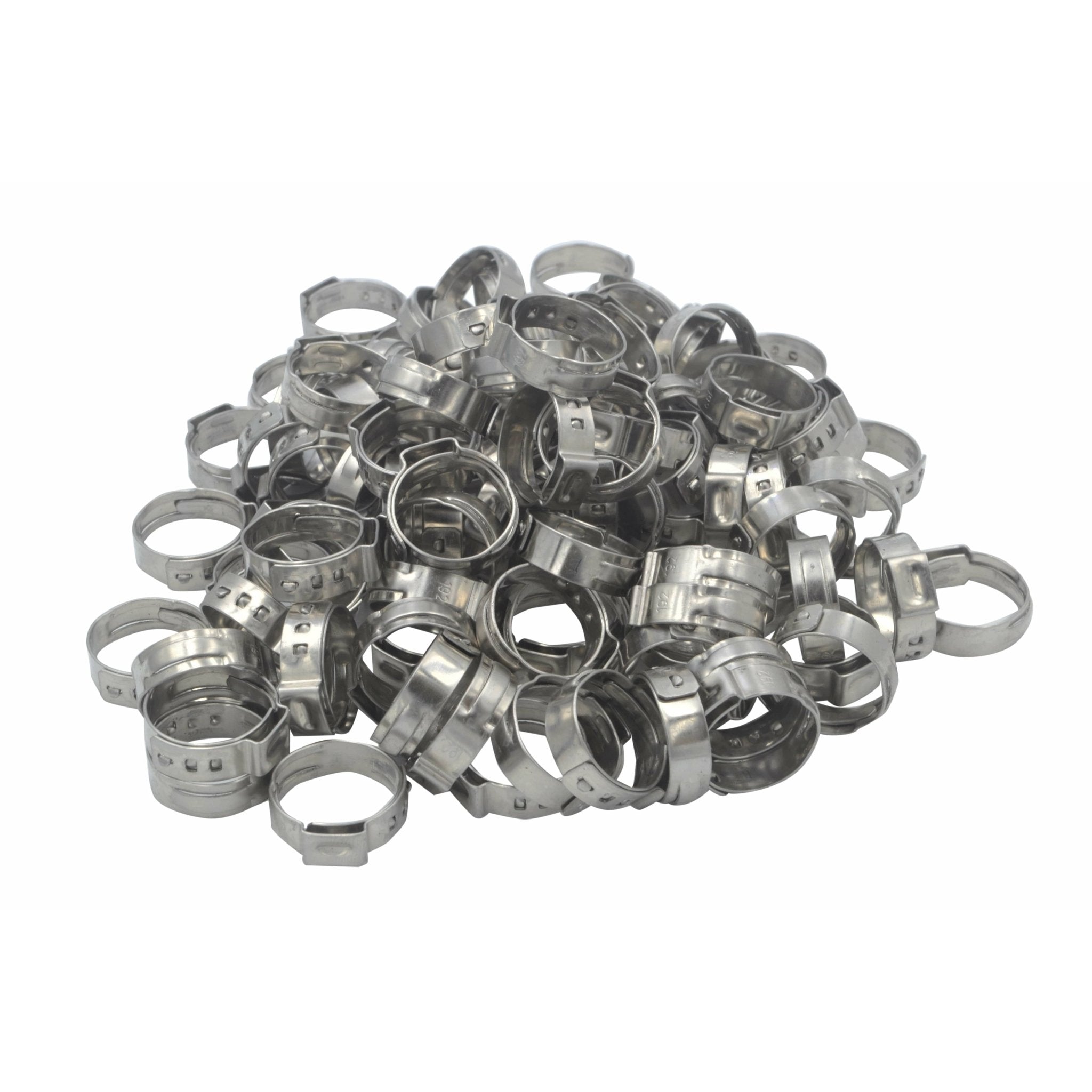 100 Piece 304 Stainless Steel 16-19.2mm Ear Hose Clamp - Twin Eagle Imports