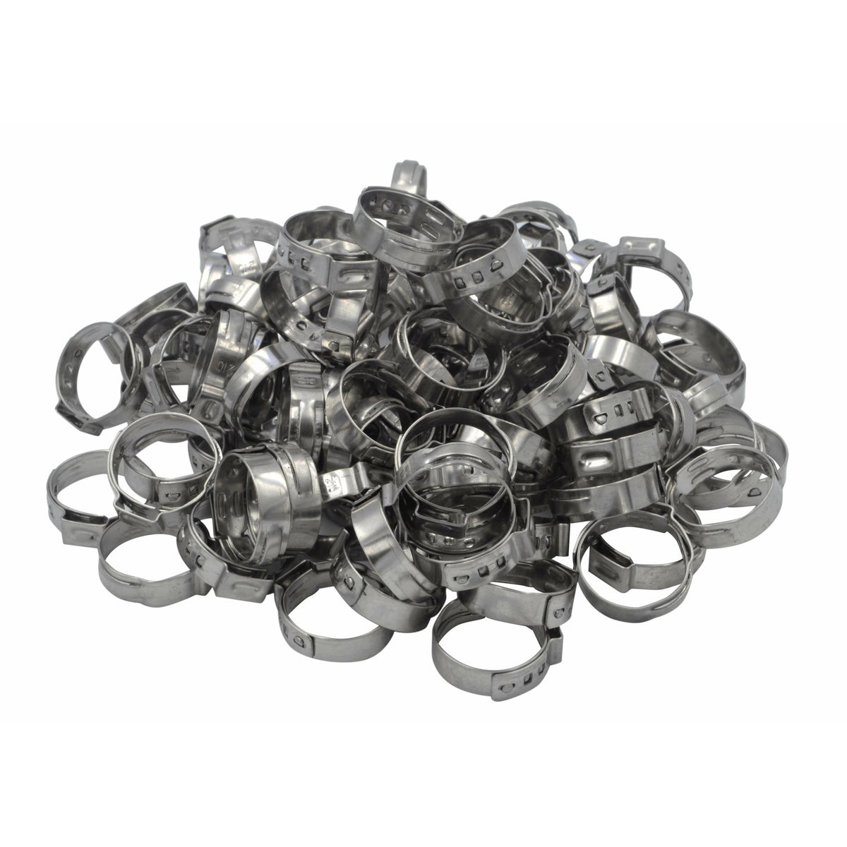100 Piece 304 Stainless Steel 17.8-21mm Ear Hose Clamp - Twin Eagle Imports