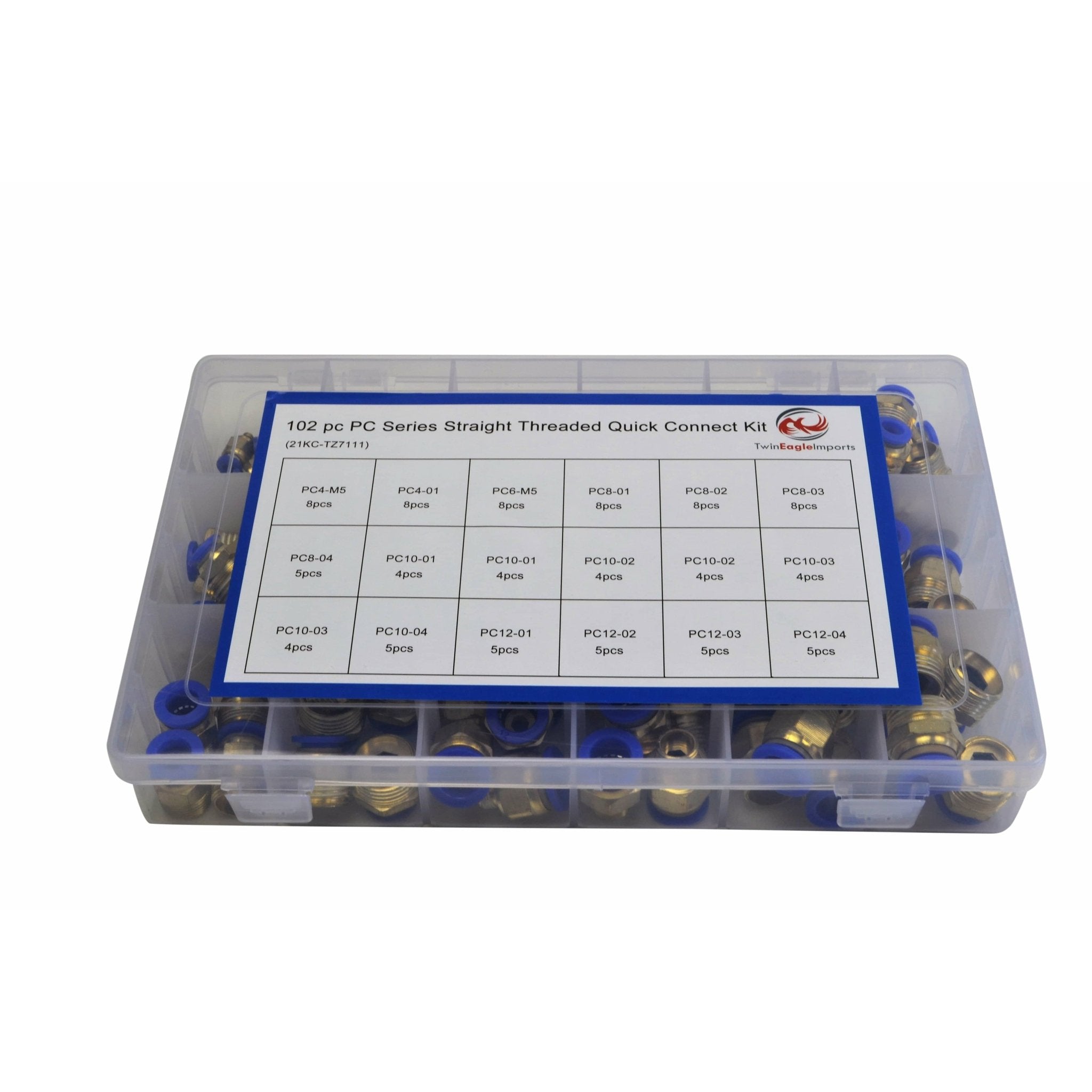 102pc PC Series Push in Air Line Grab Kit Assortment - Twin Eagle Imports