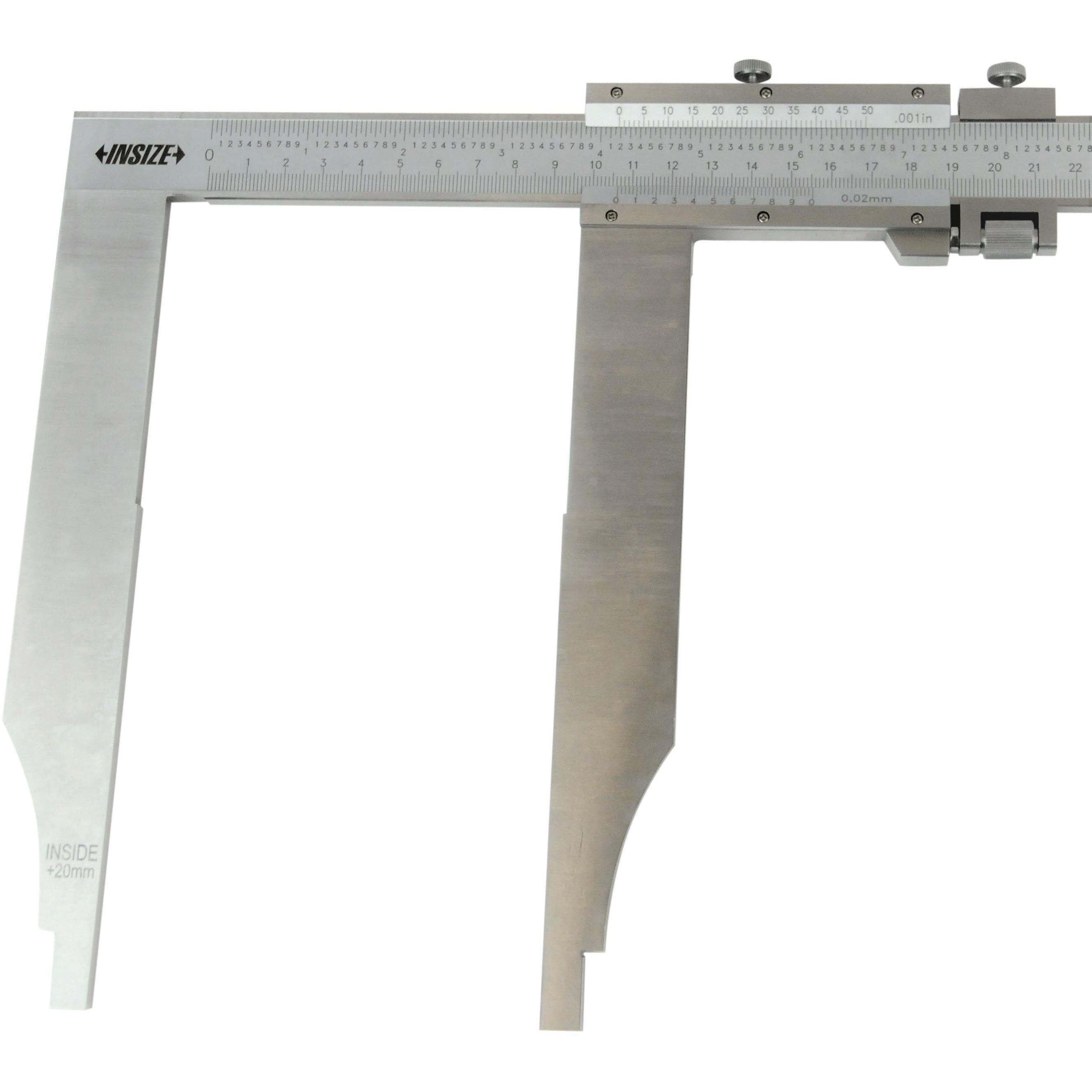 Insize Long Jaw Vernier Caliper 0-500mm/0-20" Range Series 1215-532