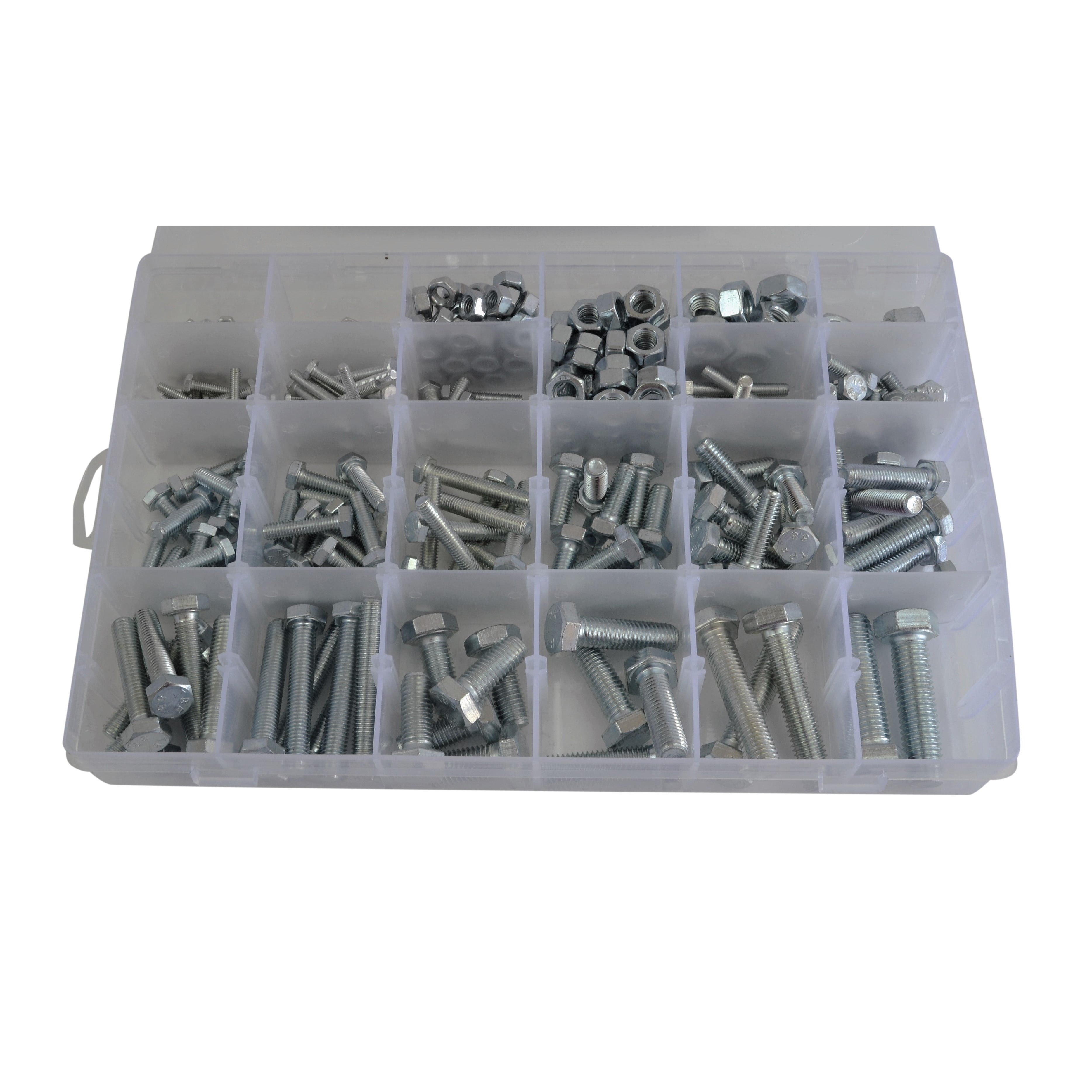 316 pc High Tensile Grade 8.8 Hex Head Bolt Nut Assortment Grab Kit M4 - M12