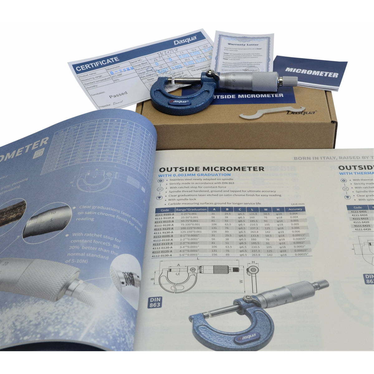 Dasqua Outside Micrometer 0 - 25 mm Series 4111-8105A