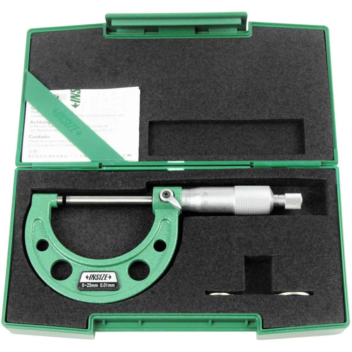 Insize Long Spindle Outside Micrometer 0-25mm Range Series 3209-25