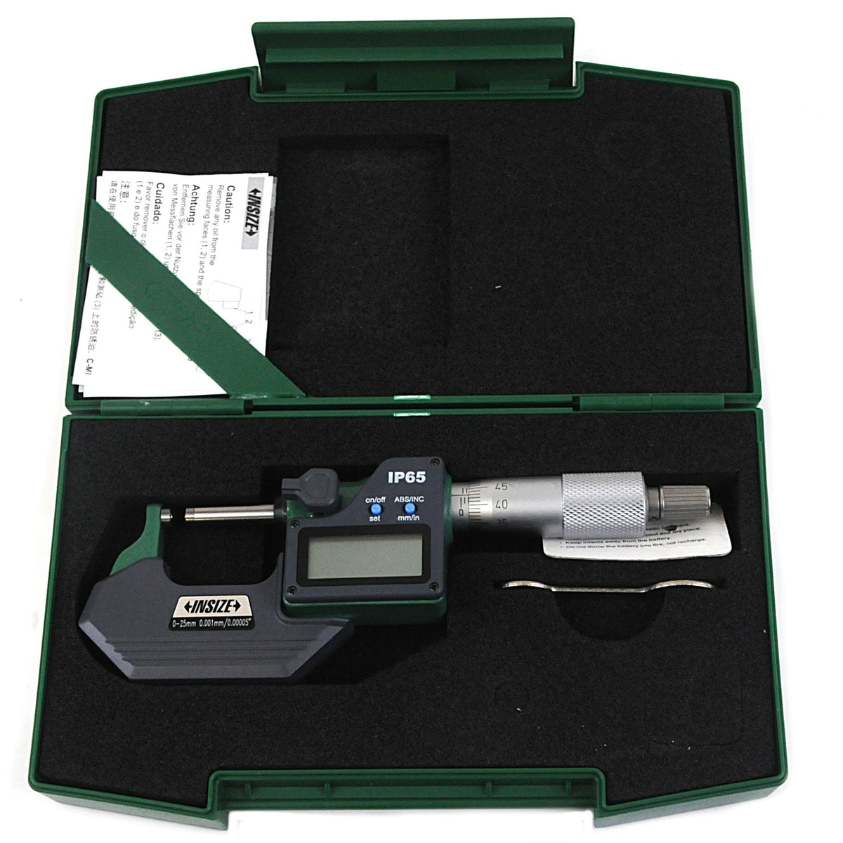 Insize Digital Spherical Anvil Tube Micrometer 0-25mm/0-1" Range Series 3560-25SA