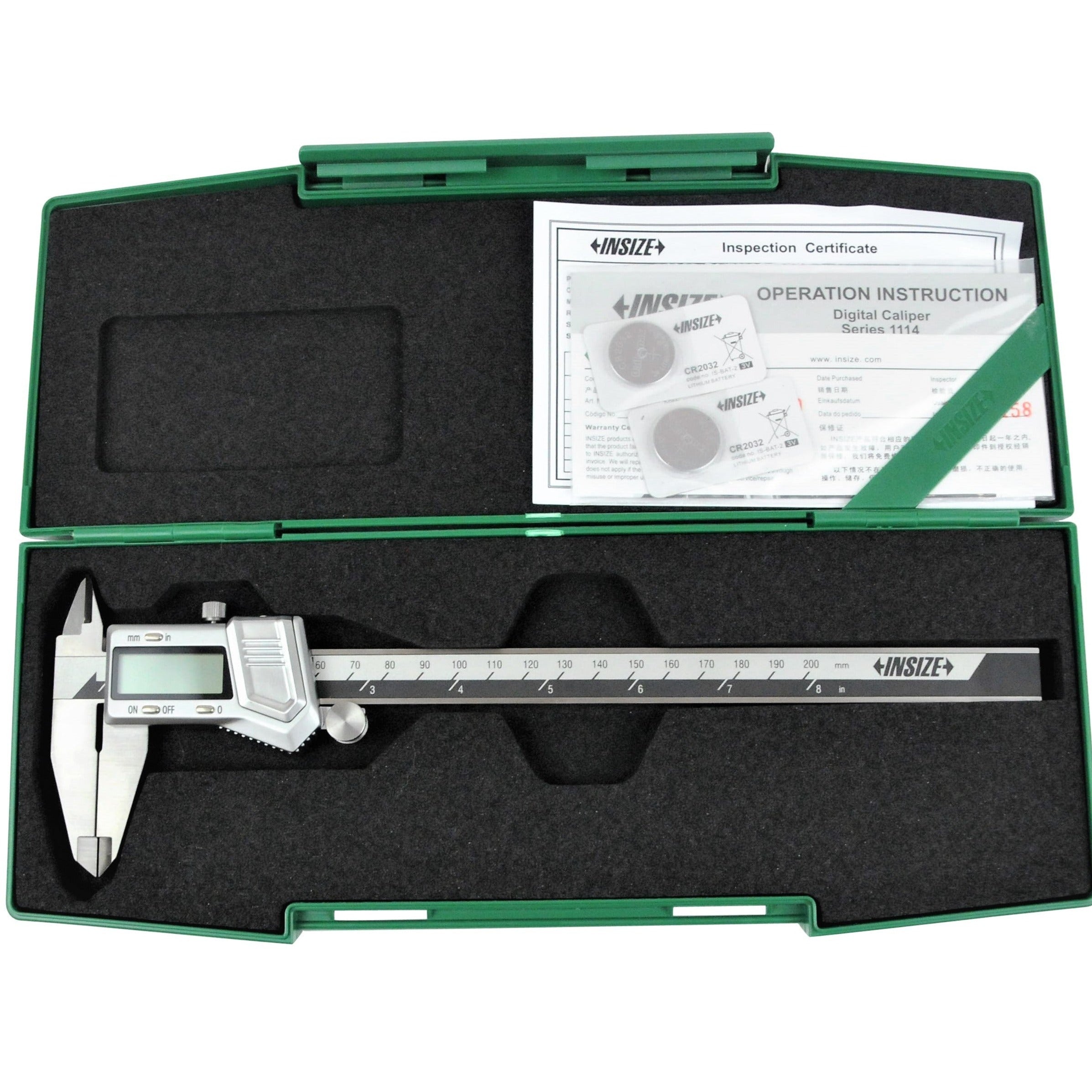 Insize Digital Caliper 0-200mm/0-8" Range Series 1114-200A