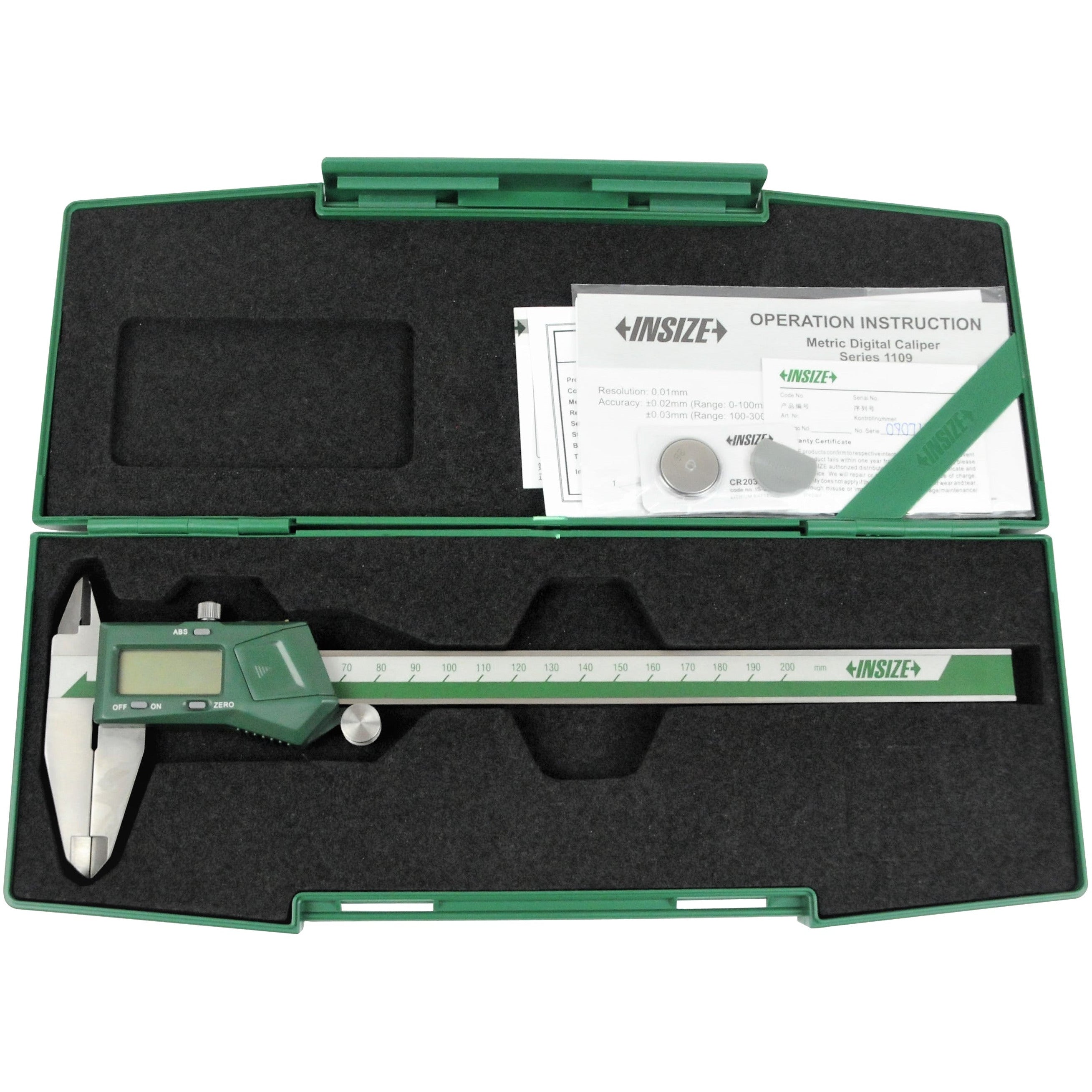 Insize Digital Caliper 0-200mm Range Series 1109-200