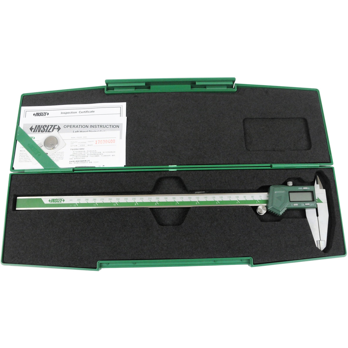 Insize Left Hand Digital Caliper 0-300mm/0-12" Range Series 1130-300