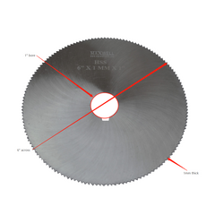 Maxwell HSS Slitting Saw 6"x 1 mm x 1" bore