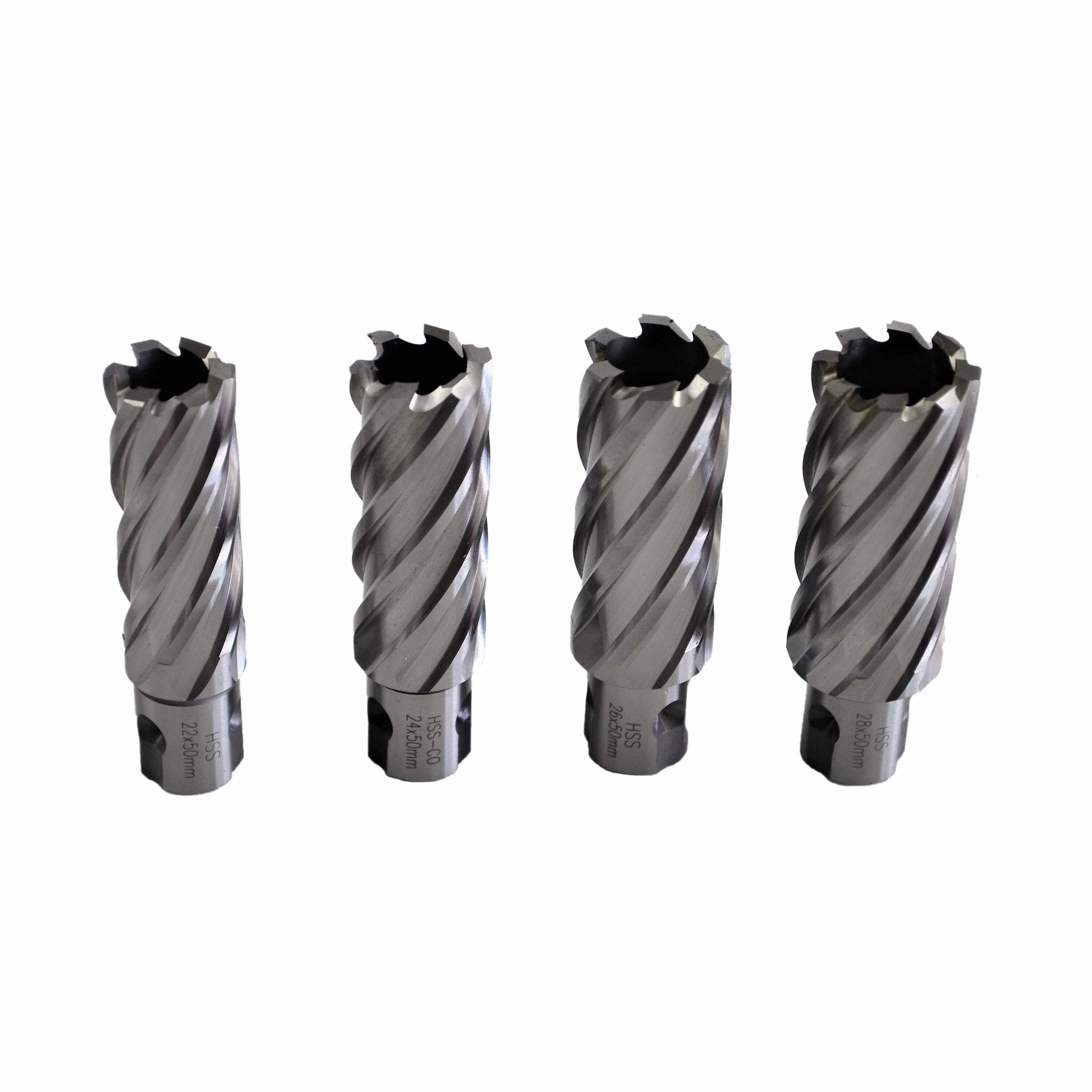 Annular Cutter Kit - Sizes 22,24,26,28X50mm - Twin Eagle Imports