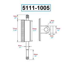 Dasqua 5111-1005 0-10mm Lug Back Metric Dial Indicator - Twin Eagle Imports