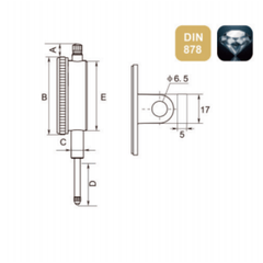 Dasqua Dial Indicator Dasqua Imperial Lug Back Dial Indicator 0.001" Range Series 5122-4205