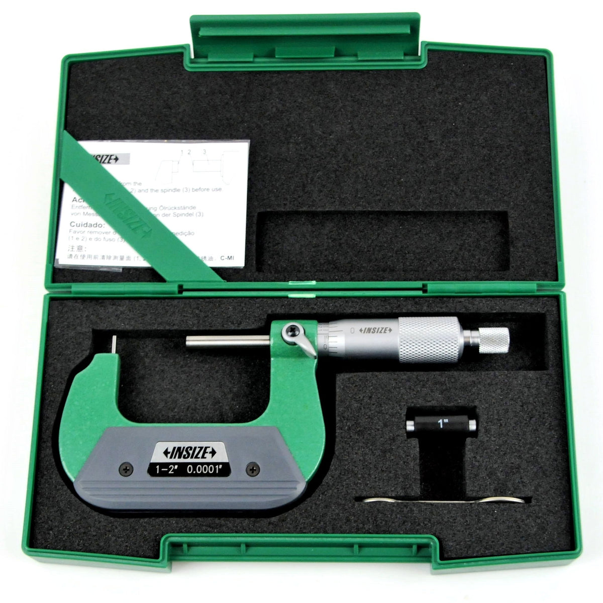 Insize Type A Cylindrical Anvil Micrometer 1-2" Range Series 3261-2