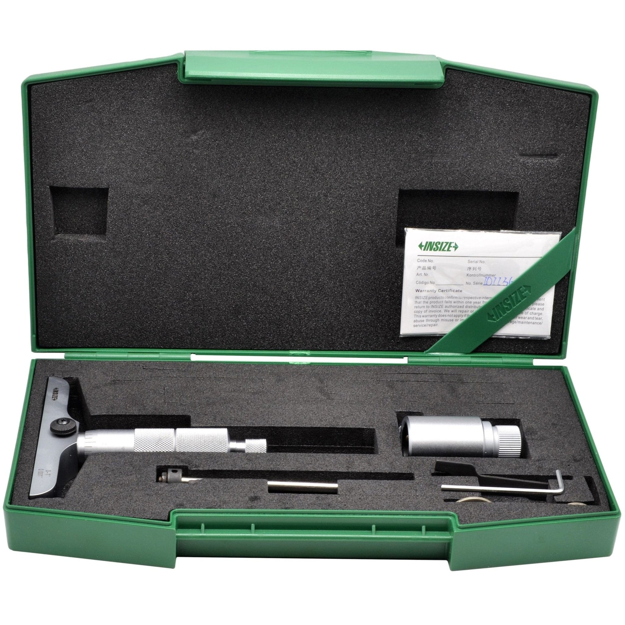 Insize 1pc Imperial Depth Micrometer 0-1" Range Series 3241-1 - Twin Eagle Imports