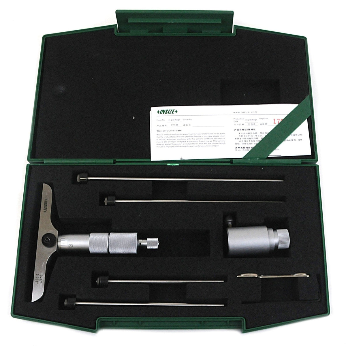 Insize 4pc Imperial Depth Micrometer 0-4" Range Series 3241-4 - Twin Eagle Imports