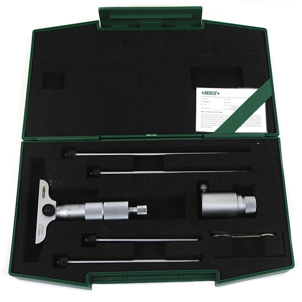Insize 4pc Metric Depth Micrometer 0-100mm Range Series 3241-B100 - Twin Eagle Imports