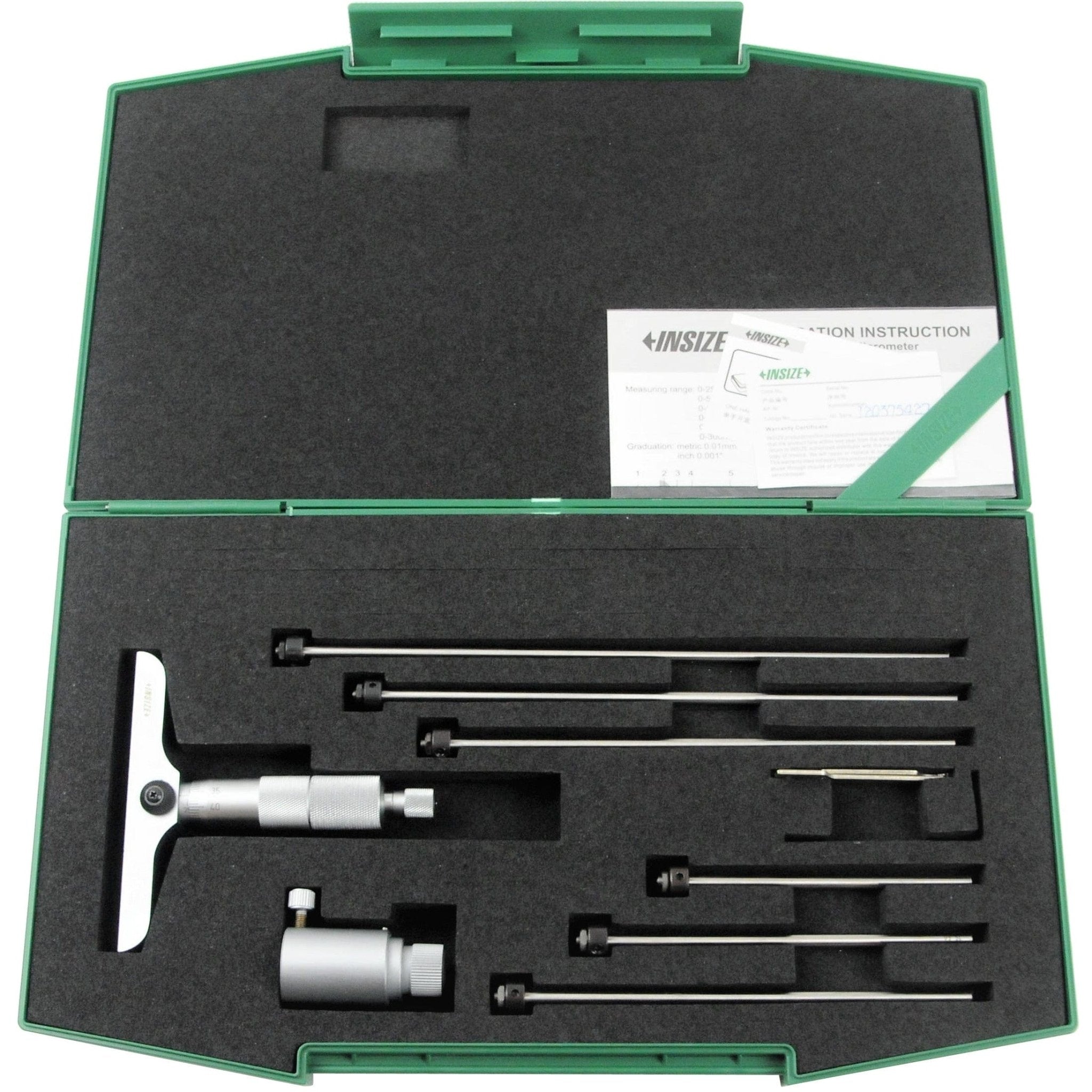 Insize 6pc Metric Depth Micrometer 0-150mm Range Series 3241-150 - Twin Eagle Imports
