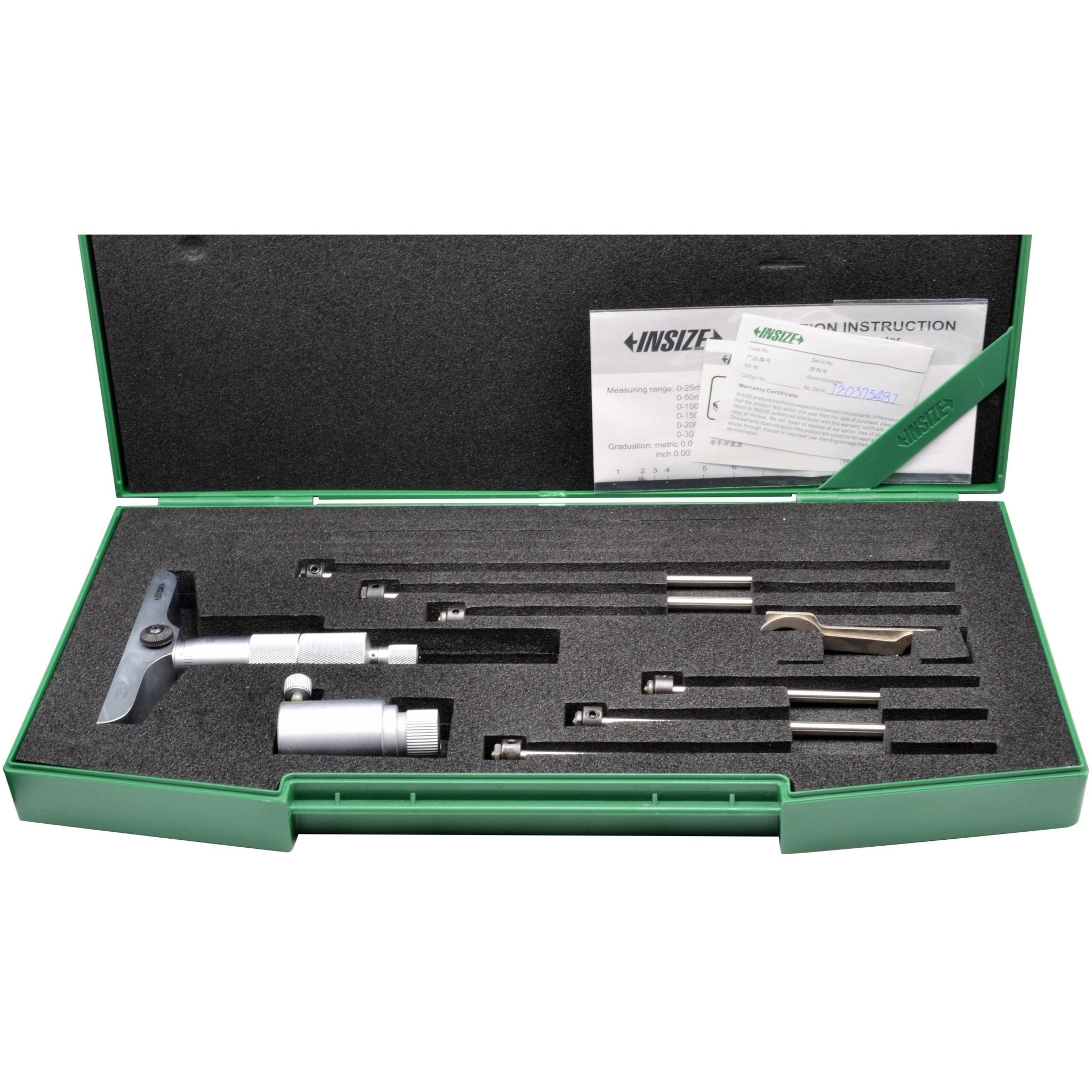 Insize 6pc Metric Depth Micrometer 0-150mm Range Series 3241-150 - Twin Eagle Imports