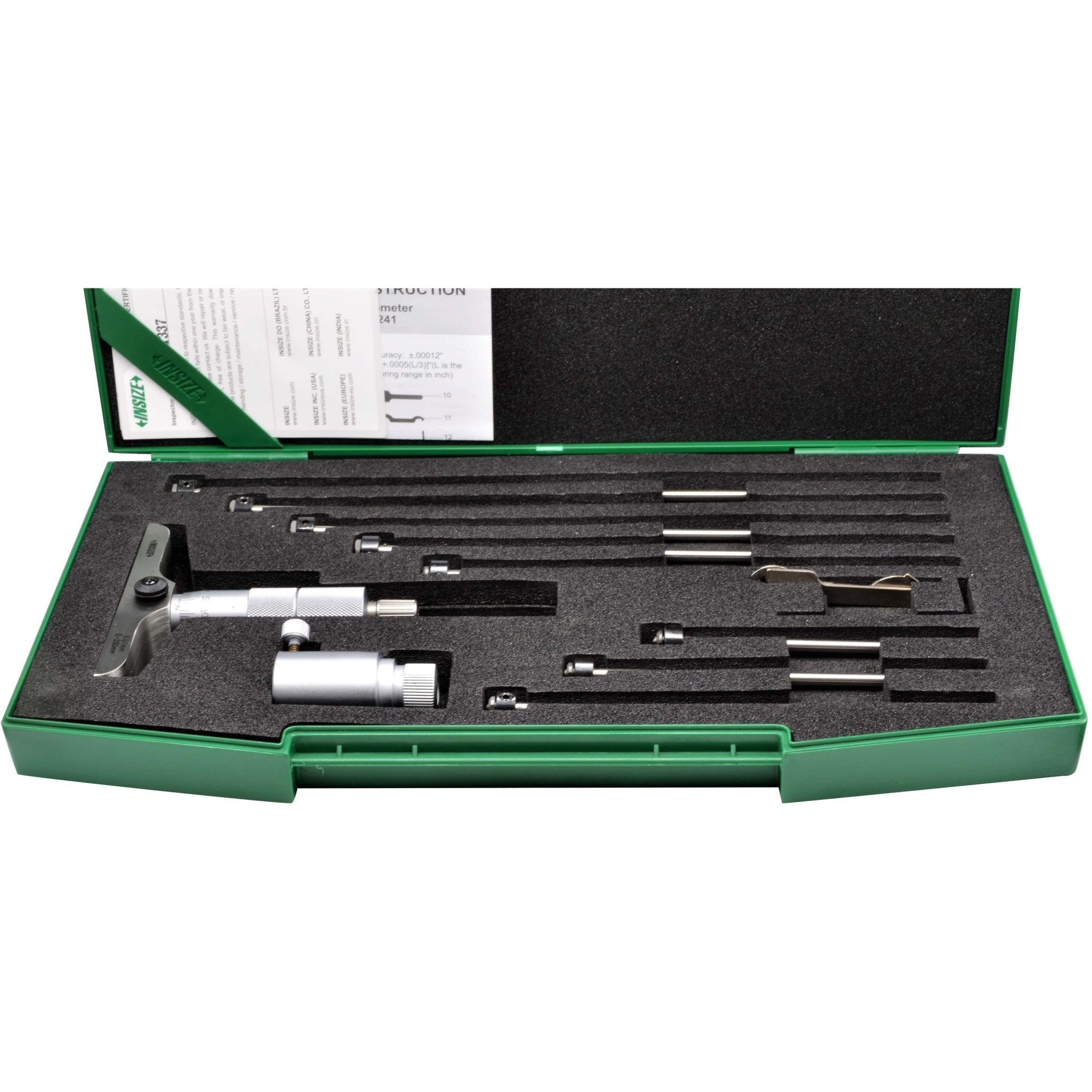 Insize 8pc Metric Depth Micrometer 0-200mm Range Series 3241-200 - Twin Eagle Imports