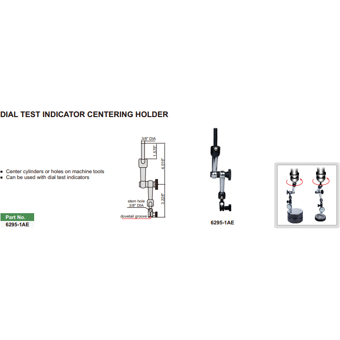 Insize Dial Test Gauge Indicator Holder Mechanical Lock Series 6295-1AE - Twin Eagle Imports