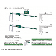 INSIZE Digital Inside Groove Caliper 25 - 300 mm / 1.18-12"Range Series 1178-300 - Twin Eagle Imports