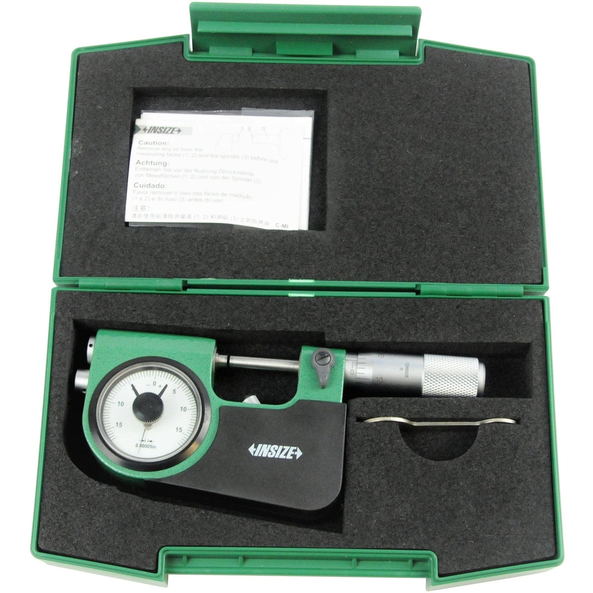 Insize Indicating Micrometer with Support 0-1" Range Series 3332-1 - Twin Eagle Imports