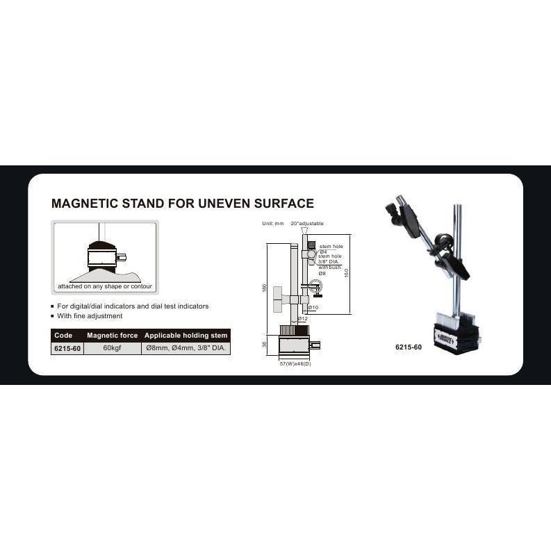 Insize Uneven Contour Magnetic Stand 60 kg Force Series 6215-60