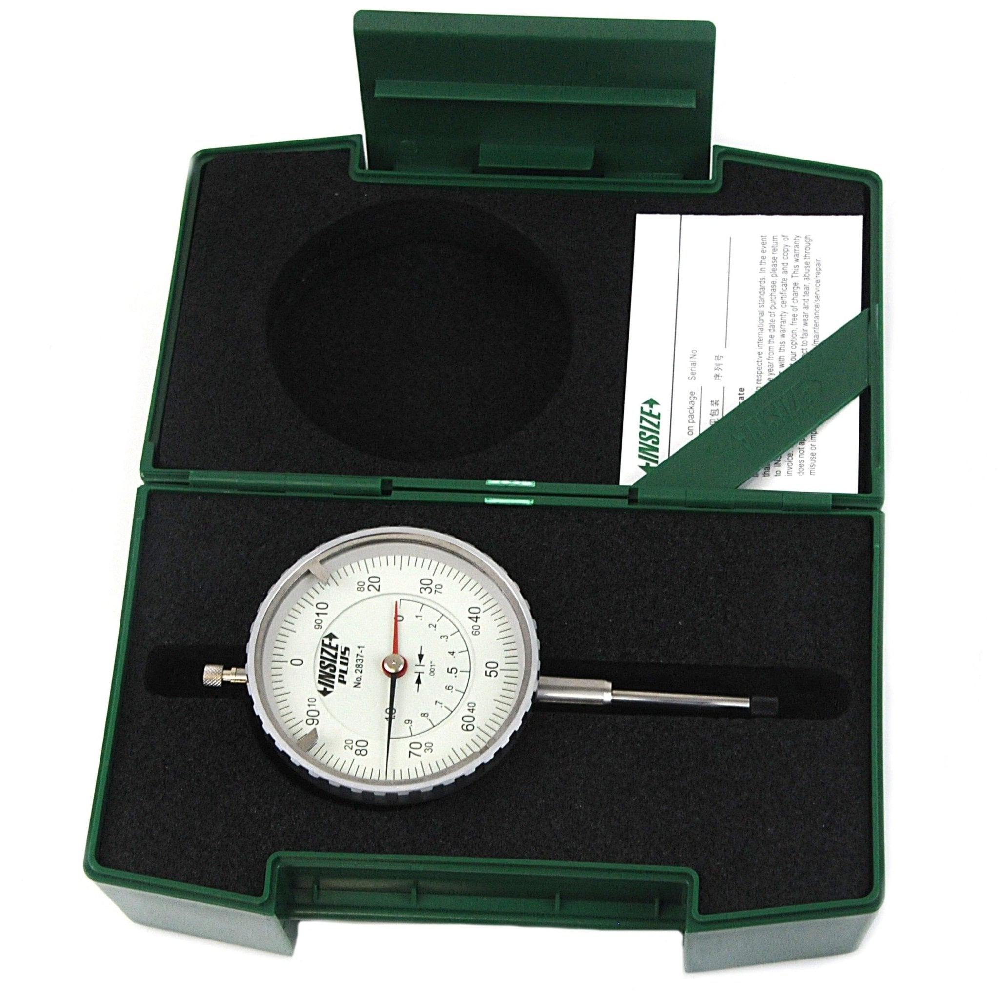 Insize Lug Back Dial Indicator 0-1" x 0.001" Range Series 2837-1 - Twin Eagle Imports