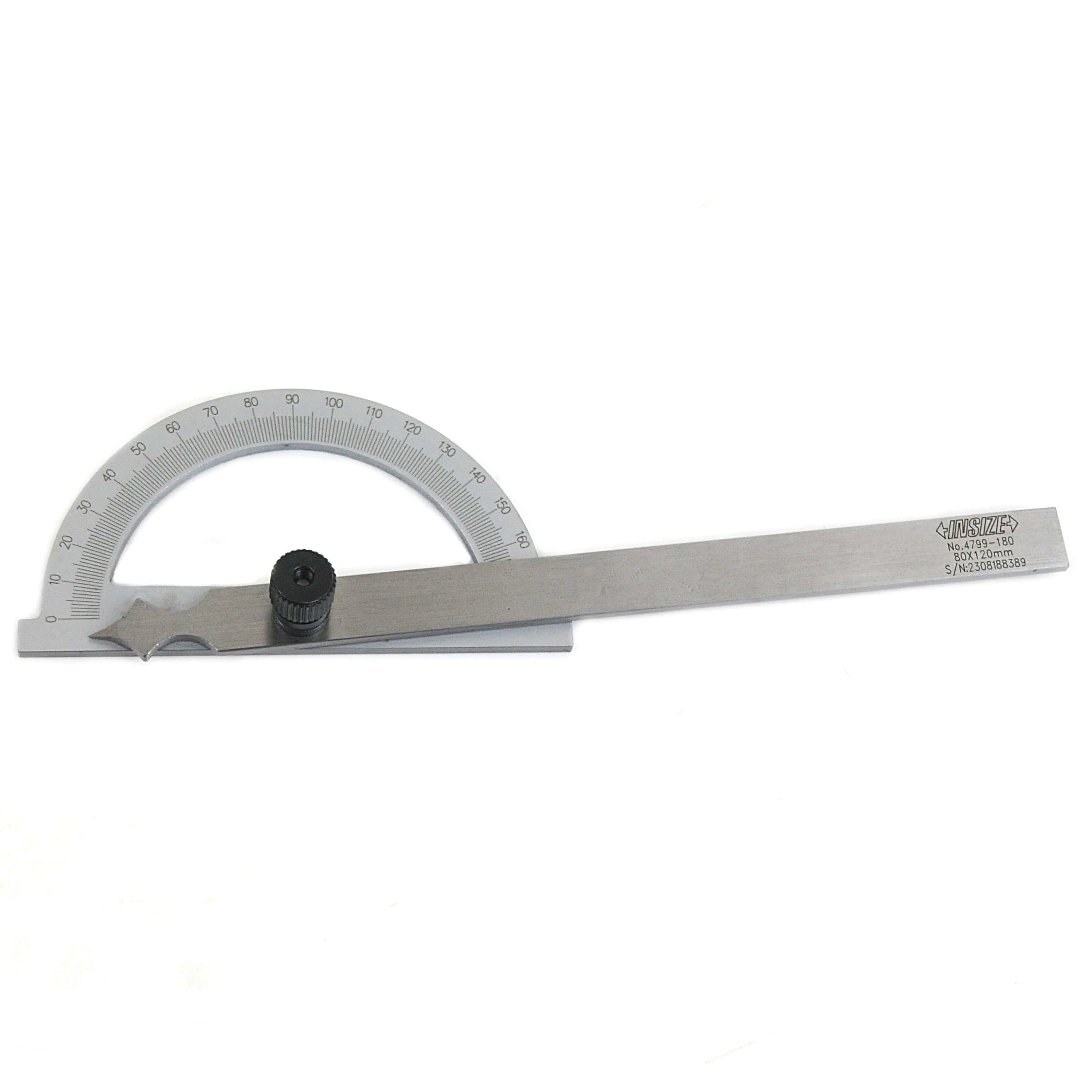 INSIZE Measuring Equipment Insize 180° Protractor 80x120mm Range Series 4799-180