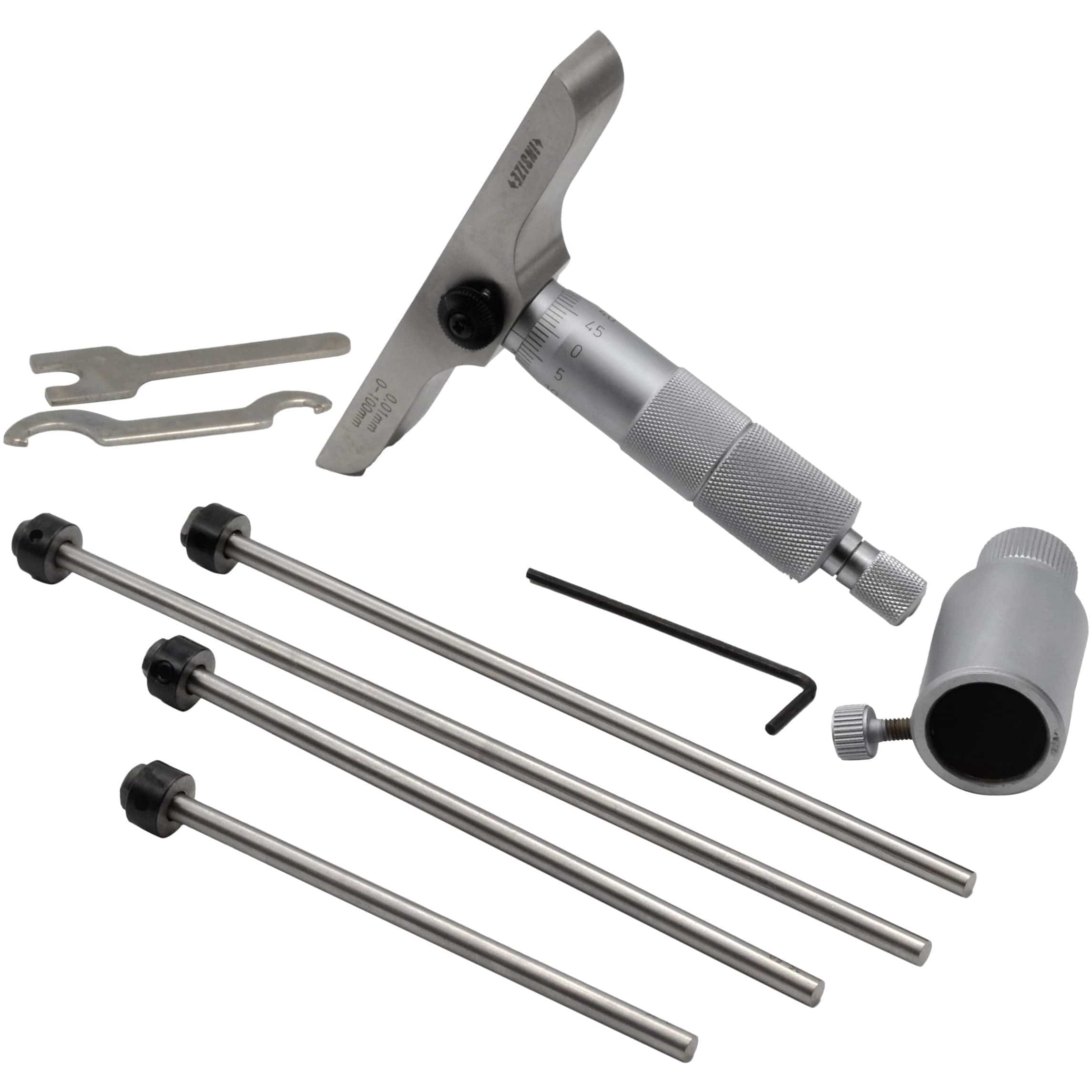 INSIZE Measuring Equipment Insize 4pc Metric Depth Micrometer 0-100mm Range Series 3241-100