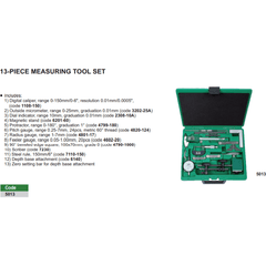 INSIZE Measuring Equipment INSIZE Comprehensive 13 Piece Measuring Tool Kit Series 5013