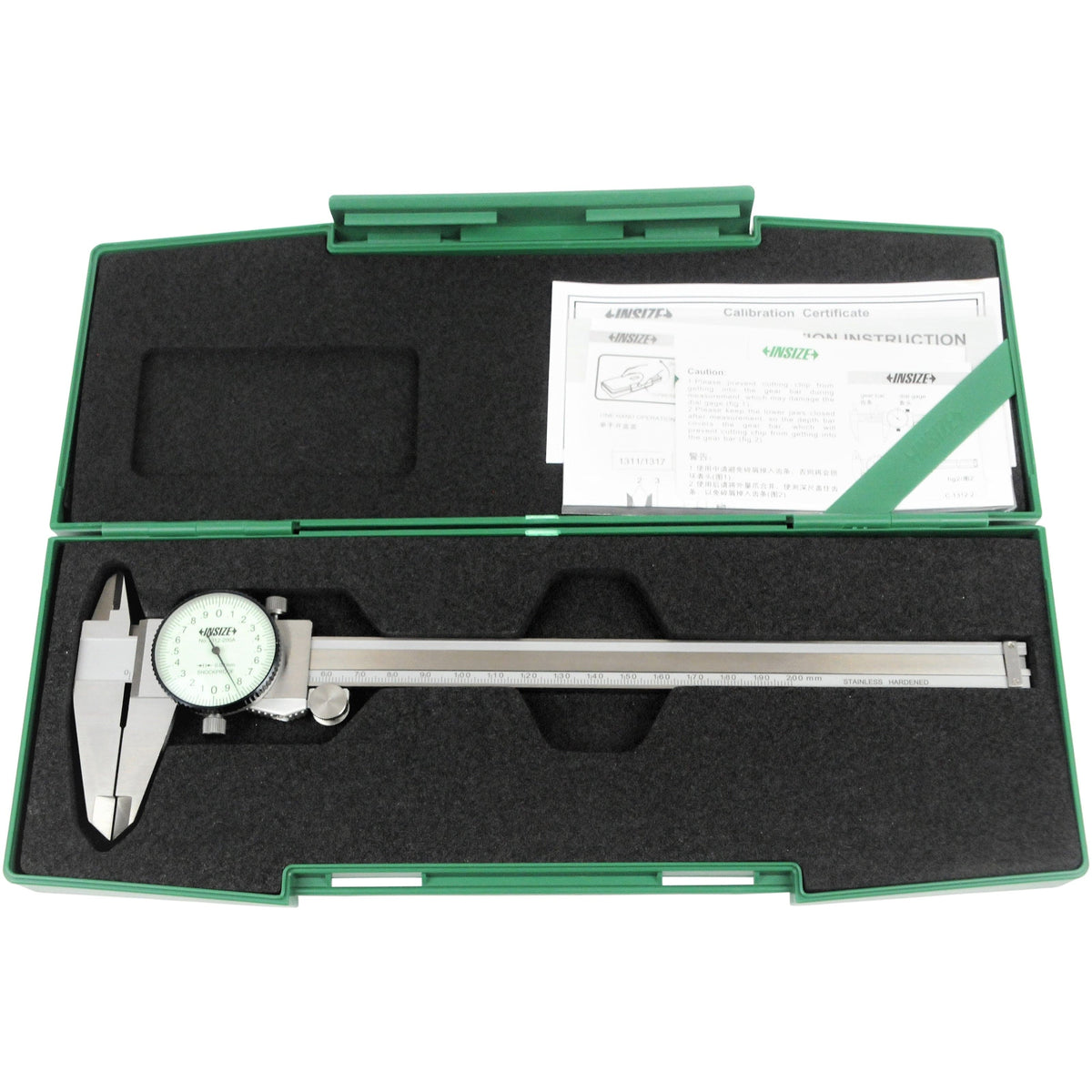 INSIZE Measuring Equipment Insize Dial Caliper 0-200mm Range Series 1312-200A