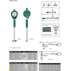 INSIZE MEASURING EQUIPMENT Insize Digital Bore Gauge 10-16" Range Series 2123-16A
