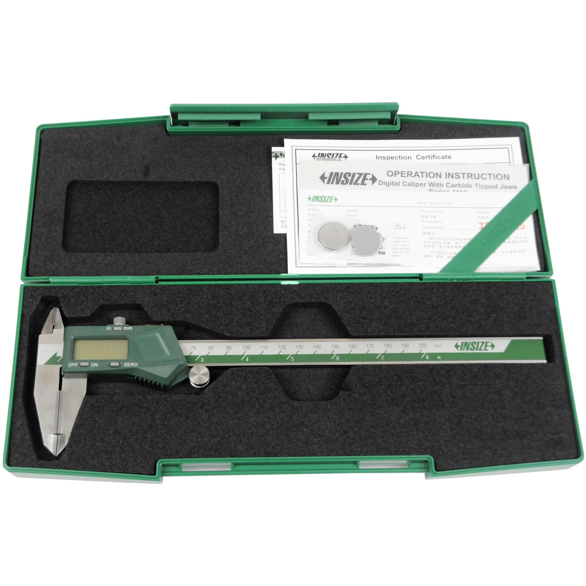INSIZE Measuring Equipment Insize Digital Caliper TCT 0-200mm/0-8" Range Series 1110-200A