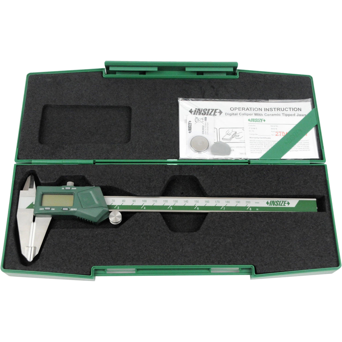 INSIZE Measuring Equipment Insize Digital Caliper With Ceramic Tipped Jaws Range Series 1193-200