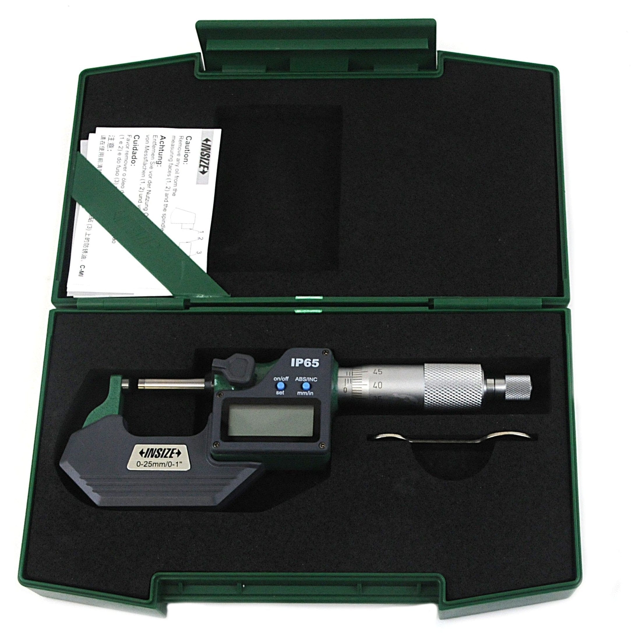 INSIZE MEASURING EQUIPMENT Insize Digital Spherical Anvil Tube Micrometer 0-25mm/0-1" Range Series 3560-25A